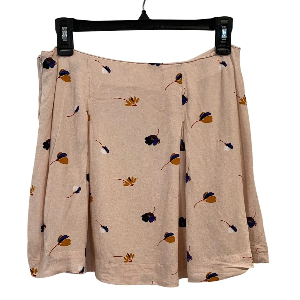 Free People‎ Women's Pink Floral All Over Print Button Mini Skirt Size 6 READ